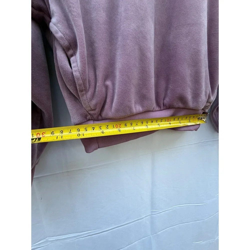 Nike Womens Velour Cropped Hoodie Mauve Purple Embroidered Logo Small